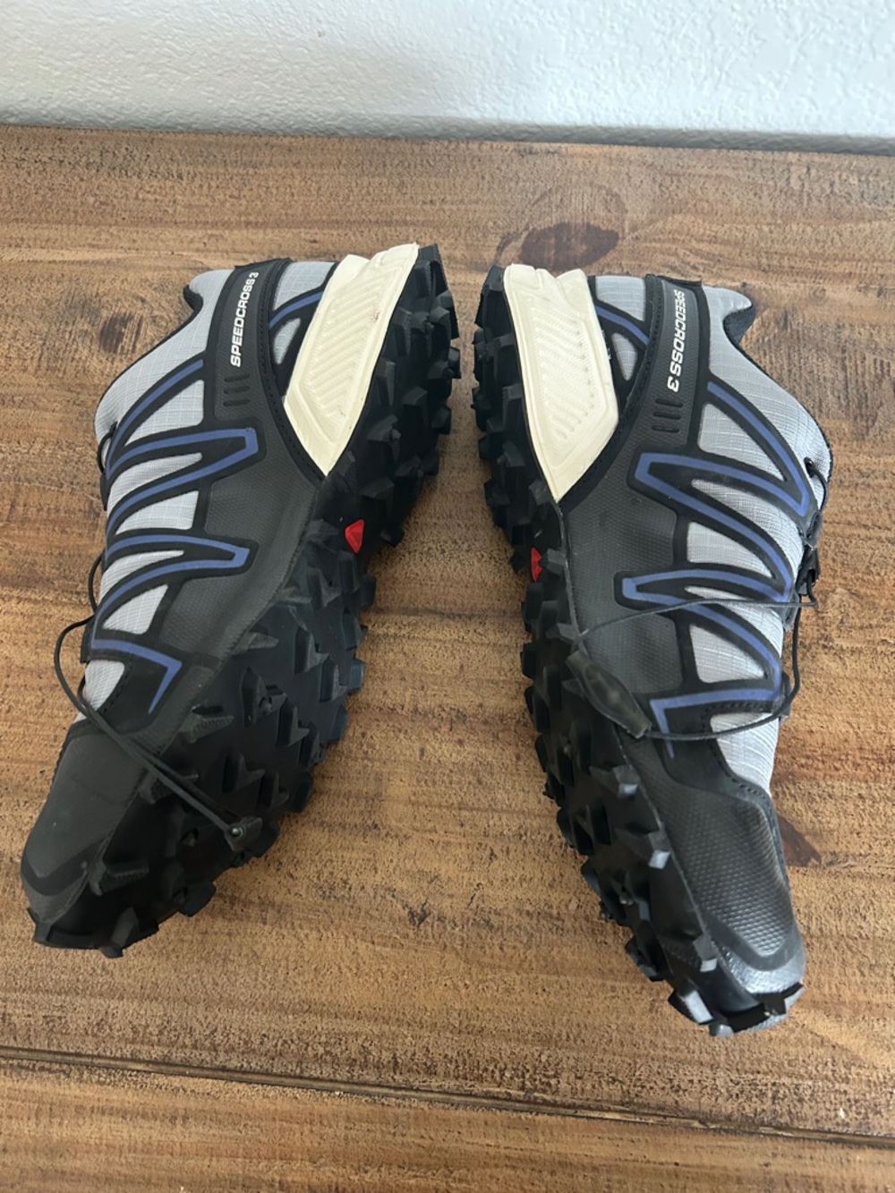 Salomon Men's Trail Running Shoes - Gray with Blue Accents - Picture 3 of 6
